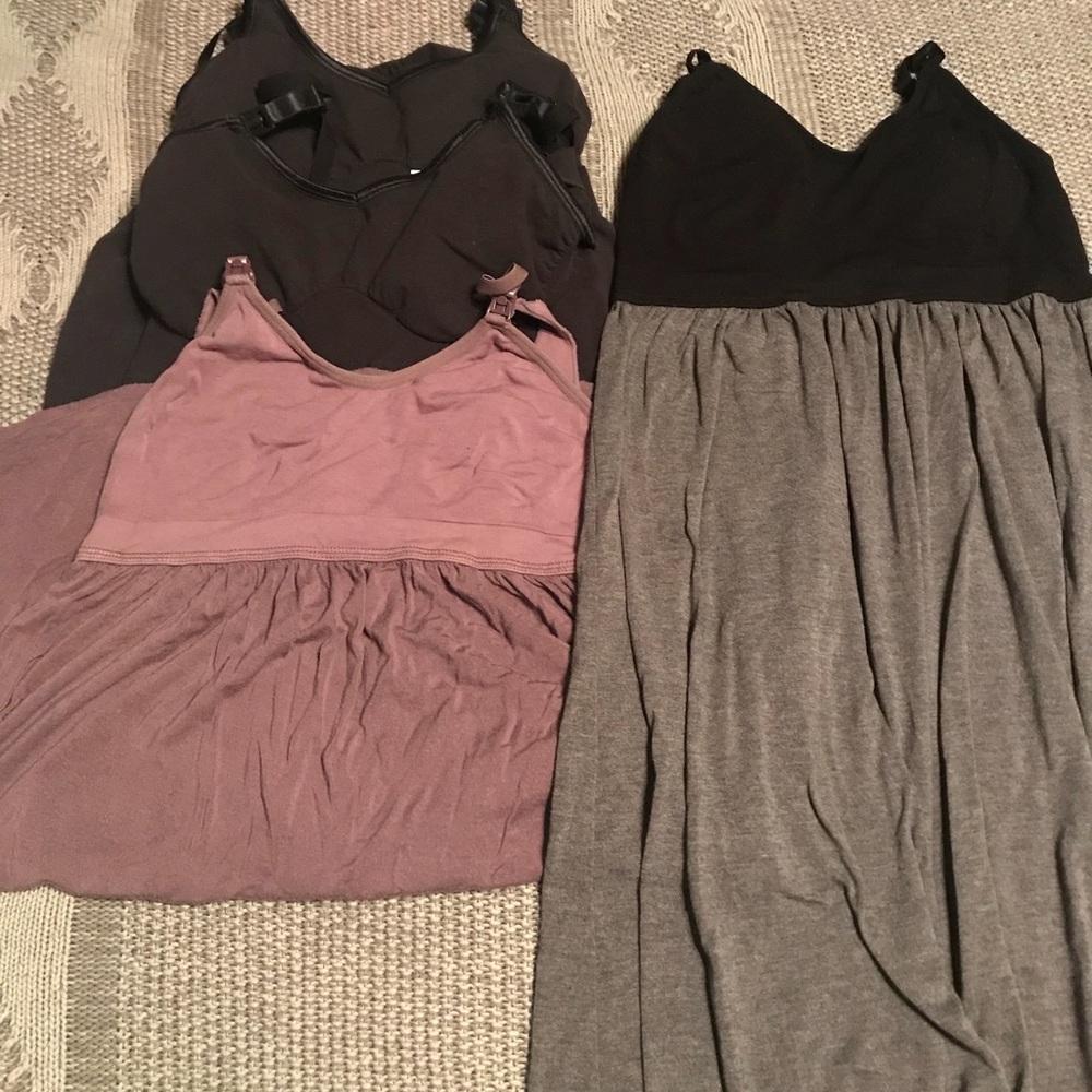 Nursing tank and nursing nightgown lot
